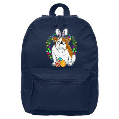 Dog Lover Cute Bulldog In Bunny Ears For Easter Dog 16 in Basic Backpack