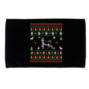 Dog Lover Christmas Funny Gift Siberian Husky Ugly Christmas Gift Microfiber Hand Towel