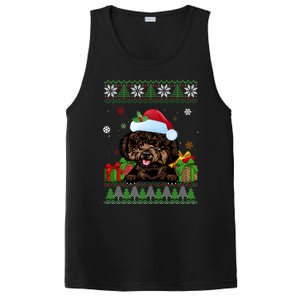 Dog Lovers Cute Poodle Santa Hat Ugly Christmas Sweater Gift PosiCharge Competitor Tank