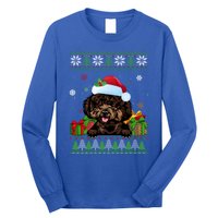 Dog Lovers Cute Poodle Santa Hat Ugly Christmas Sweater Gift Long Sleeve Shirt