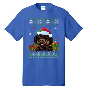 Dog Lovers Cute Poodle Santa Hat Ugly Christmas Sweater Gift Tall T-Shirt