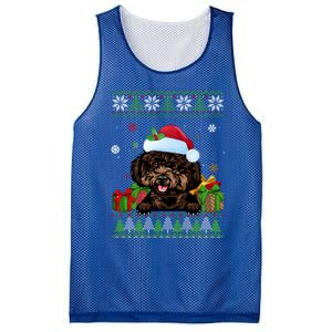 Dog Lovers Cute Poodle Santa Hat Ugly Christmas Sweater Gift Mesh Reversible Basketball Jersey Tank