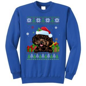 Dog Lovers Cute Poodle Santa Hat Ugly Christmas Sweater Gift Tall Sweatshirt