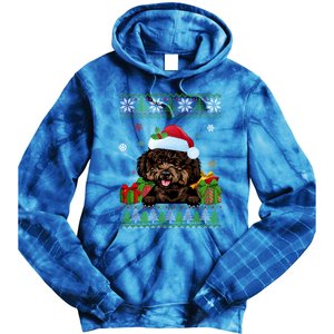 Dog Lovers Cute Poodle Santa Hat Ugly Christmas Sweater Gift Tie Dye Hoodie