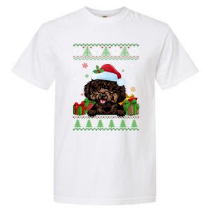 Dog Lovers Cute Poodle Santa Hat Ugly Christmas Sweater Gift Garment-Dyed Heavyweight T-Shirt