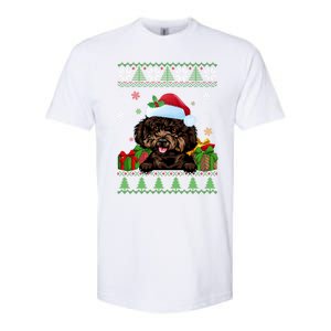 Dog Lovers Cute Poodle Santa Hat Ugly Christmas Sweater Gift Softstyle CVC T-Shirt