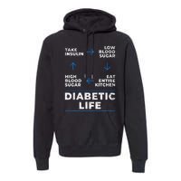 Diabetic Life Cycle Funny Diabetes Awareness Premium Hoodie