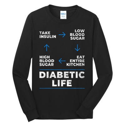 Diabetic Life Cycle Funny Diabetes Awareness Tall Long Sleeve T-Shirt