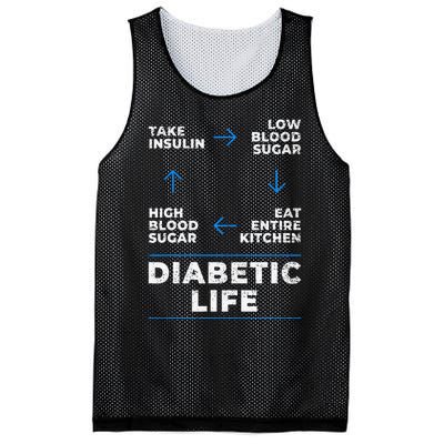 Diabetic Life Cycle Funny Diabetes Awareness Mesh Reversible Basketball Jersey Tank