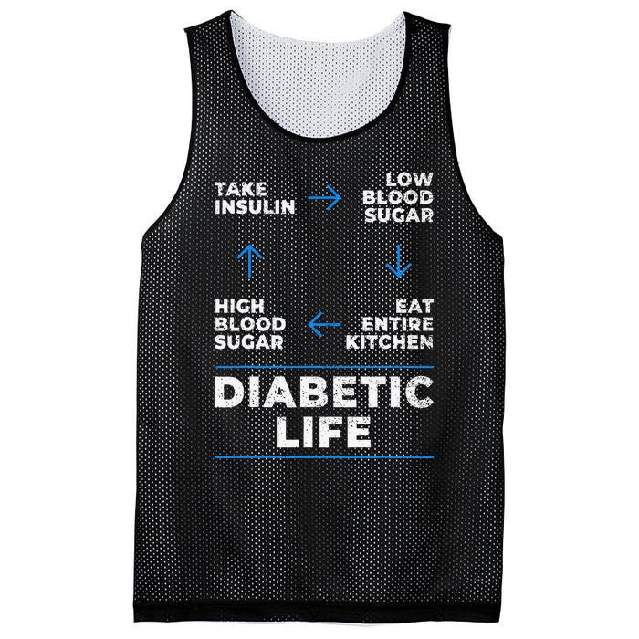 Diabetic Life Cycle Funny Diabetes Awareness Mesh Reversible Basketball Jersey Tank