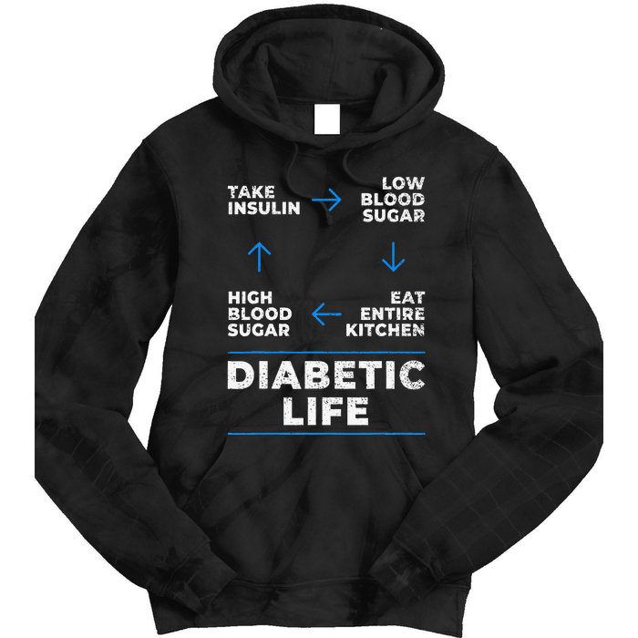 Diabetic Life Cycle Funny Diabetes Awareness Tie Dye Hoodie