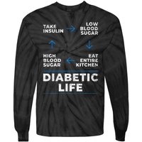 Diabetic Life Cycle Funny Diabetes Awareness Tie-Dye Long Sleeve Shirt