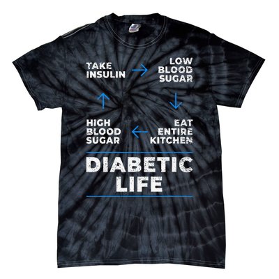 Diabetic Life Cycle Funny Diabetes Awareness Tie-Dye T-Shirt