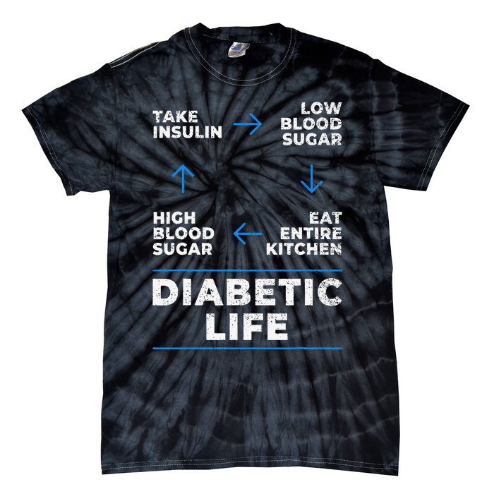 Diabetic Life Cycle Funny Diabetes Awareness Tie-Dye T-Shirt