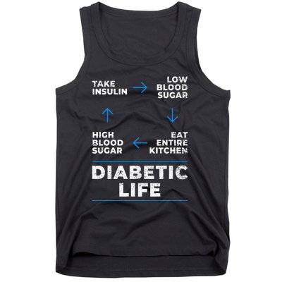 Diabetic Life Cycle Funny Diabetes Awareness Tank Top