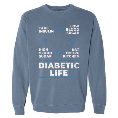 Diabetic Life Cycle Funny Diabetes Awareness Garment-Dyed Sweatshirt