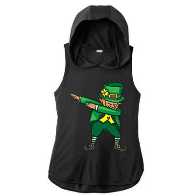 Dabbing Leprechaun Cute St PatS Day Gift Cool Gift Ladies PosiCharge Tri-Blend Wicking Draft Hoodie Tank