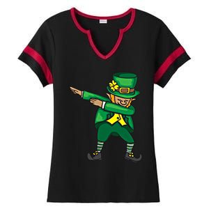 Dabbing Leprechaun Cute St PatS Day Gift Cool Gift Ladies Halftime Notch Neck Tee