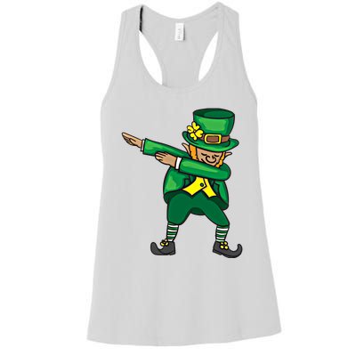 Dabbing Leprechaun Cute St PatS Day Gift Cool Gift Women's Racerback Tank