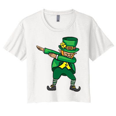 Dabbing Leprechaun Cute St PatS Day Gift Cool Gift Women's Crop Top Tee