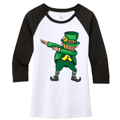 Dabbing Leprechaun Cute St PatS Day Gift Cool Gift Women's Tri-Blend 3/4-Sleeve Raglan Shirt