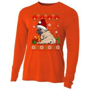 Dog Lovers Cute Frenchie Santa Hat Ugly Christmas Sweater Gift Cooling Performance Long Sleeve Crew