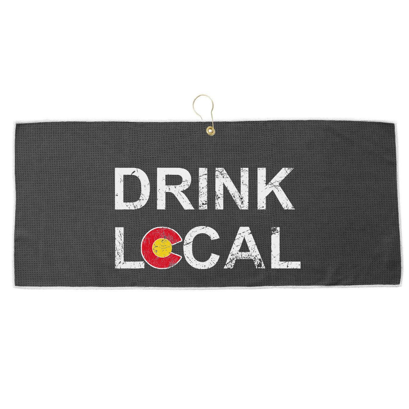 Drink Local Colorado Brewery Craft Beer Large Microfiber Waffle Golf Towel