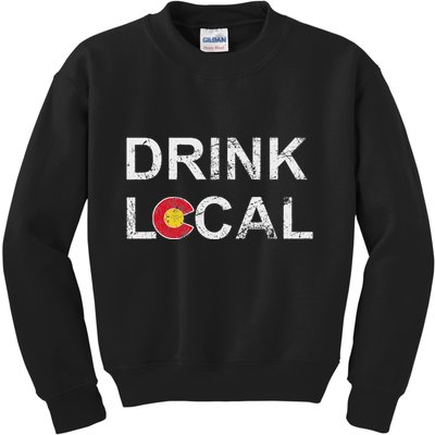 Drink Local Colorado Brewery Craft Beer Kids Sweatshirt