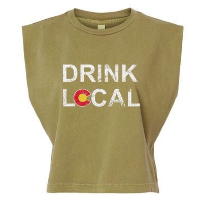 Drink Local Colorado Brewery Craft Beer Garment-Dyed Women's Muscle Tee