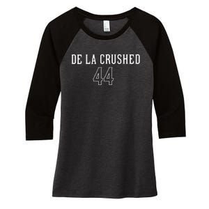 De La Crushed Women's Tri-Blend 3/4-Sleeve Raglan Shirt