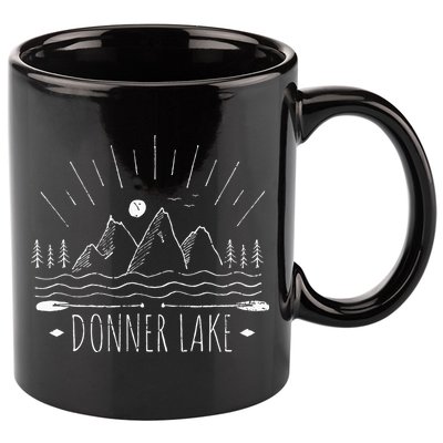 Donner Lake California 11oz C Handle Ceramic Mug