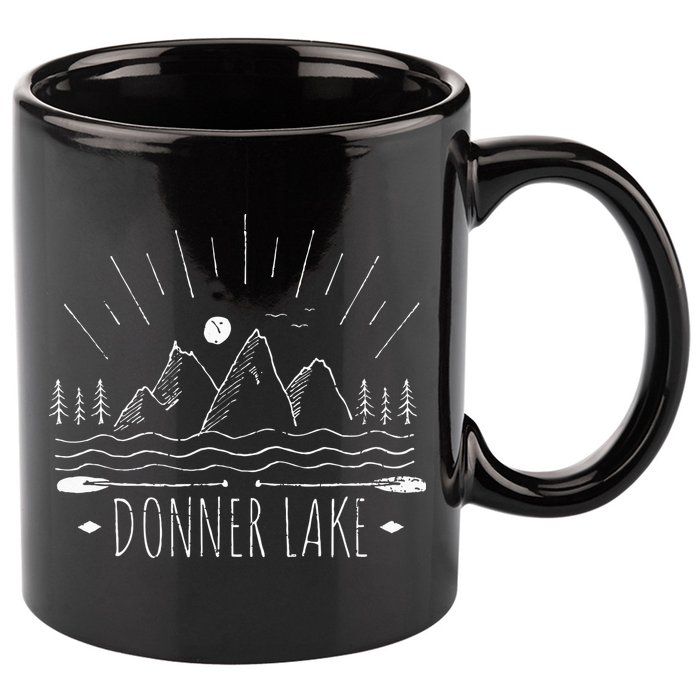 Donner Lake California 11oz C Handle Ceramic Mug