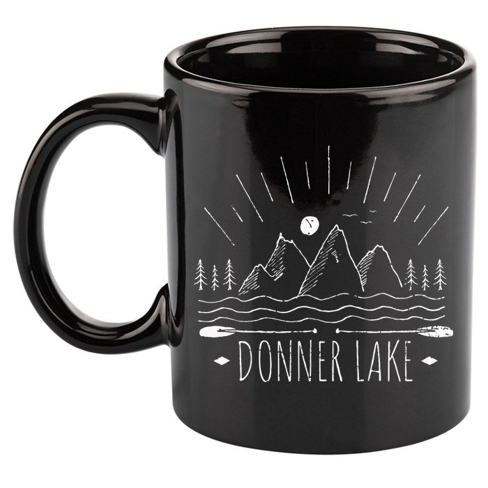 Donner Lake California 11oz C Handle Ceramic Mug