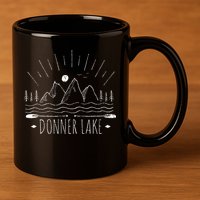 Donner Lake California 11oz C Handle Ceramic Mug