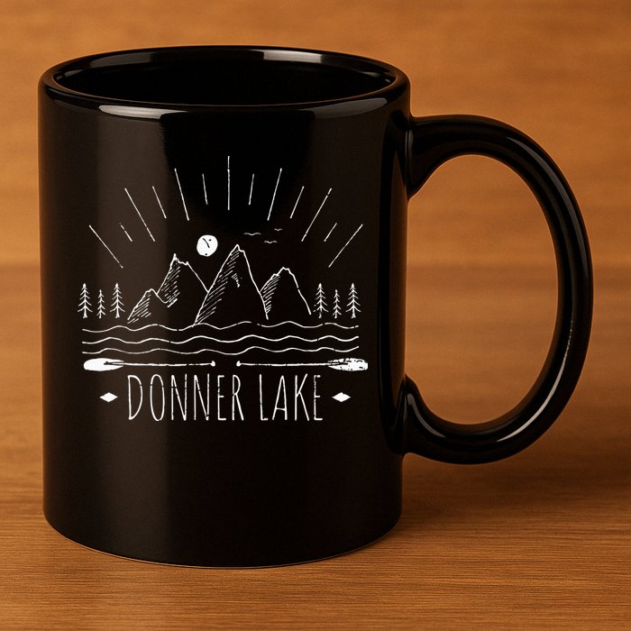 Donner Lake California 11oz C Handle Ceramic Mug