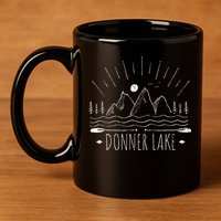 Donner Lake California 11oz C Handle Ceramic Mug