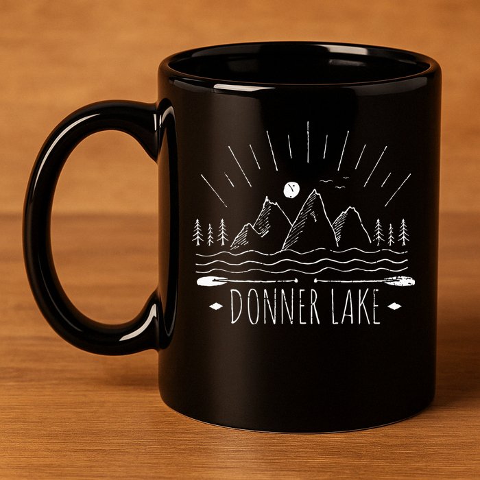 Donner Lake California 11oz C Handle Ceramic Mug