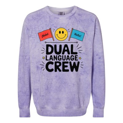 Dual Language Crew Colorblast Crewneck Sweatshirt