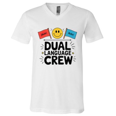 Dual Language Crew V-Neck T-Shirt