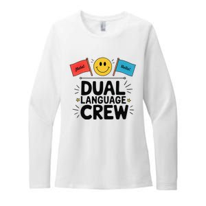 Dual Language Crew Womens CVC Long Sleeve Shirt