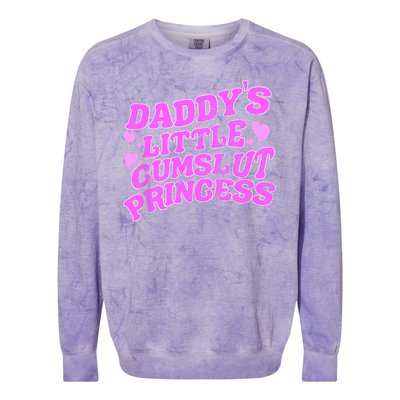 Daddys Little Cumslut Princess Funny Kinky BDSM Sexy Lover Colorblast Crewneck Sweatshirt