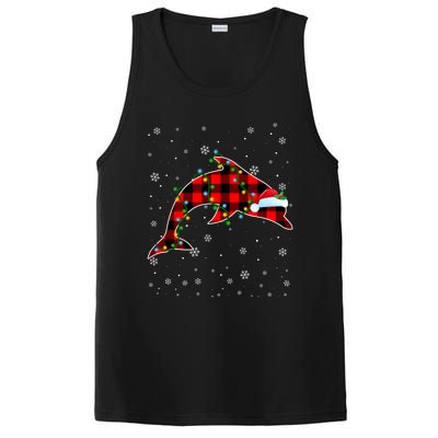 Dolphin Lover Christmas Santa Hat Cute Animals Xmas Lights Gift PosiCharge Competitor Tank