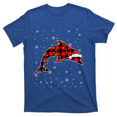 Dolphin Lover Christmas Santa Hat Cute Animals Xmas Lights Gift T-Shirt