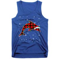 Dolphin Lover Christmas Santa Hat Cute Animals Xmas Lights Gift Tank Top