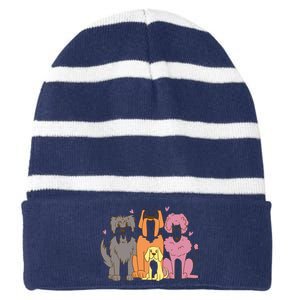 Dog Lover Cute Pet Gift Striped Beanie with Solid Band