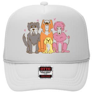 Dog Lover Cute Pet Gift High Crown Mesh Back Trucker Hat