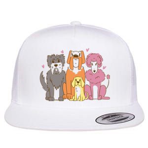 Dog Lover Cute Pet Gift Flat Bill Trucker Hat