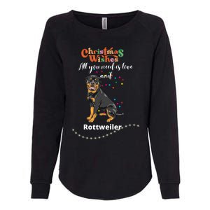 Dog Lovers' Christmas Wishes Rottweiler Xmas Greetings Gift Womens California Wash Sweatshirt