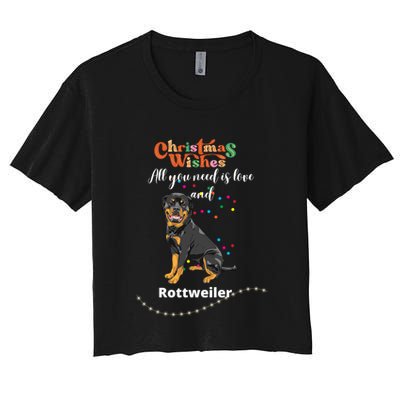 Dog Lovers' Christmas Wishes Rottweiler Xmas Greetings Gift Crop Top