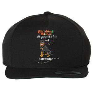 Dog Lovers' Christmas Wishes Rottweiler Xmas Greetings Gift Wool Snapback Cap